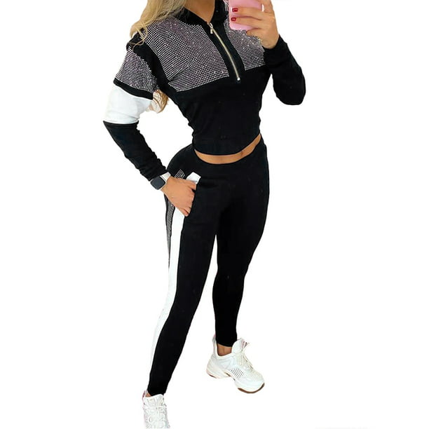 New Womens Winter Sweatshirt Long Sleeve Full Tracksuits Bottoms and Tops 8-14